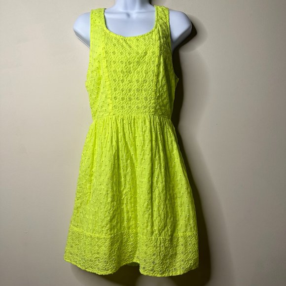 American Eagle Outfitters Dresses & Skirts - American Eagle Neon Yellow Racerback Dress Women's 6